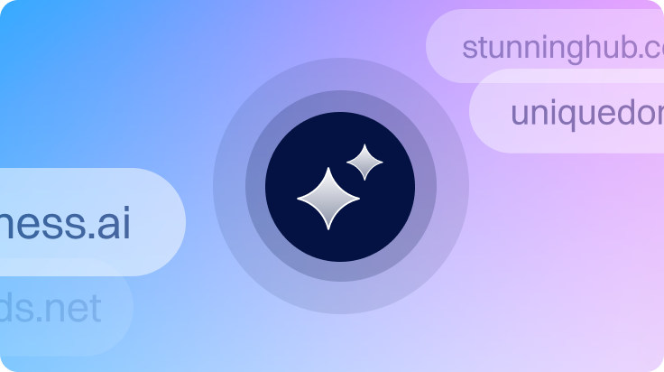 Illustration representing AI-assisted domain name suggestions.