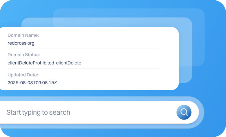插图中显示单词“WHOIS”，上面放置了一个放大镜，象征通过WHOIS查询查找域名所有权和注册详情。