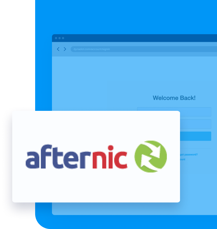 website browser with afternic logo placed over it
